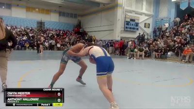 190 lbs Champ. Round 1 - Owyn Meister, Caesar Rodney H S vs Anthony Halloway, McKean H S