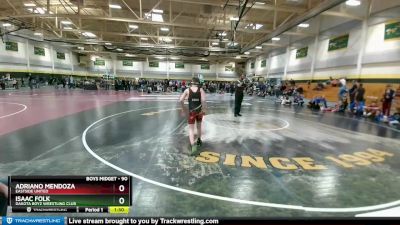 90 lbs 2nd Place Match - Adriano Mendoza, Eastside United vs Isaac Folk, Dakota Boyz Wrestling Club