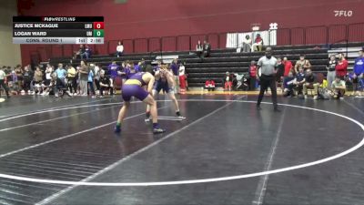 184 lbs Cons. Round 1 - Logan Ward, Montevallo vs Justice McKague, Lincoln Memorial