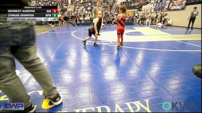 43 lbs Rr Rnd 1 - McKinley Albiston, Geary vs Lynnlee Johnston, Mannford Pirate Youth Wrestling