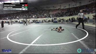 37 lbs Consi Of 8 #1 - Stetson Phillips, Smith Wrestling Academy vs Trek Castor, Woodward Youth Wrestling