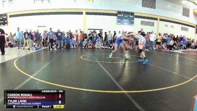 150 lbs Cons. Round 1 - Carson Bohall, Bloomington South Wrestling Club vs Tyler Lavin, Contenders Wrestling Academy