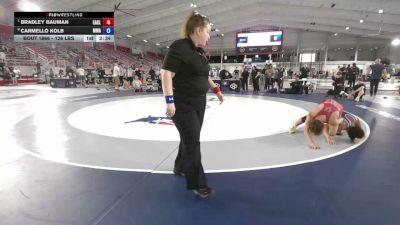 126 lbs Cons. Semis - Bradley Bauman, Eagle Club vs Carmello Kolb, Miller Wrestling Academy
