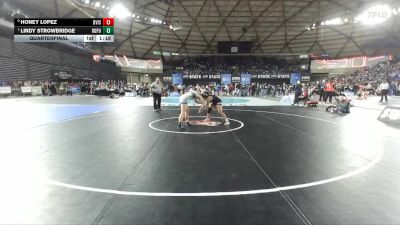Girls 4A 130 lbs Quarterfinal - Lindy Strowbridge, Rogers (Puyallup) (Girls) vs Honey Lopez, Davis (Girls)