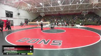 157 lbs Quarterfinal - Ammar Khan, Sacramento City College vs Joshua Padilla, East Los Angeles College