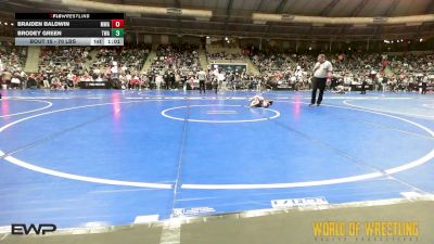 70 lbs Round Of 64 - Braiden Baldwin, Moen Wrestling Academy vs Brodey Green, Thoroughbred Wrestling Academy