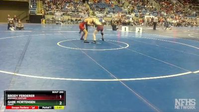 132 lbs Semifinal - Gabe Mortensen, Minot vs Brody Ferderer, Bismarck Century