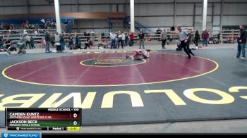 100 lbs 3rd Place Match - Jackson Beck, Meridian Middle School vs Camden Kuntz, Southern Idaho Wrestling Club