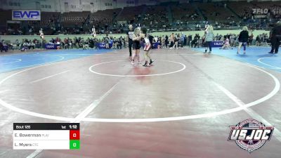 75 lbs 5th Place - Emmeline Bowerman, Plainview Youth Wrestling Club vs Lyncoln Myers, Comanche Takedown Club