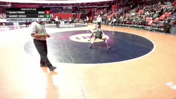 1A 120 lbs Cons. Round 1 - Isaiah Perez, Oregon vs Barret Speck, Glasford (Illini Bluffs)