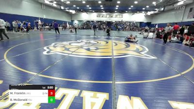 125 lbs Consi Of 8 #1 - Mason Franklin, Johnson & Wales vs Brody McDonald, Plymouth