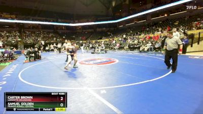 175 Class 4 lbs Champ. Round 1 - Carter Brown, Lafayette (Wildwood) vs Samuel Golden, Francis Howell Central