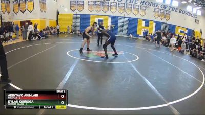 152 lbs Quarterfinals (8 Team) - Dylan Quiroga, Merritt Island vs Akintayo Akinlabi, Miramar