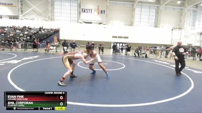 160 lbs Champ. Round 3 - Evan Fink, Colonie Wrestling vs Emil Corporan, Club Not Listed