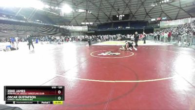 120 lbs Cons. Round 2 - Zeke James, Hoquiam Jr. Grizzly Wrestling Club vs Oscar Gustafson, Ilwaco Youth Wrestling