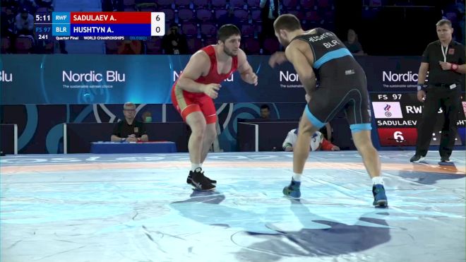 97 kg 1/4 Final - Abdulrashid Sadulaev, Russian Wrestling Federation vs Aliaksander Hushtyn, Belarus