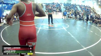 150 lbs Quarters & Wb (16 Team) - Anthony J Johnson, SOWA / HWC BLUE vs Landon Bates, Palm Harbor WC