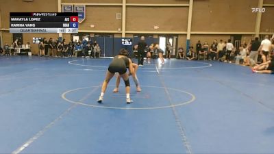 103 lbs Quarterfinal - Makayla Lopez, Arizona Christian vs Karina Vang, Doane
