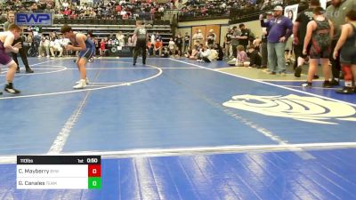 110 lbs Consi Of 4 - Callen Mayberry, Bristow Youth Wrestling vs Guillermo Canales, Team Guthrie Wrestling