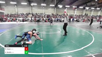 90 lbs Consi Of 4 - Ryler Kaye, SheepCamp WC vs Carson Smith, Badlands WC