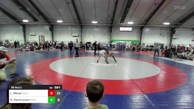 70 lbs Rr Rnd 3 - Lane Meyer, Backyard Brawlers Wrestling Club - (B) vs Adam Rasmussen, Roundtree Wrestling Academy - (B)