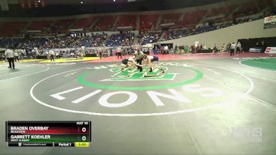 5A-106 lbs Quarterfinal - Braden Overbay, Ridgeview vs Garrett Koehler, West Albany