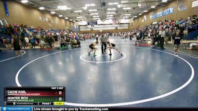 80 lbs Cons. Round 1 - Cache Earl, Sanderson Wrestling Academy vs Hunter Rich, Cougars Wrestling Club