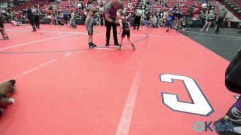 43 lbs Consi Of 4 - Weston Atkinson, Honey Badgers Wrestling Club vs Elijah Clark, Owasso Takedown Club