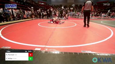 73 lbs Quarterfinal - Kacy Purmal, Tiger Trained Wrestling vs Caden Miller, Fort Gibson Youth Wrestling