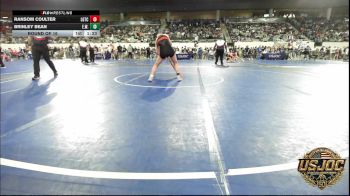 130 lbs Round Of 16 - Ransom Coulter, Lone Grove Takedown Club vs Brinley Bean, Elgin Wrestling