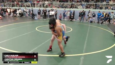 135 lbs Final - Christian Miranda, Kodiak Wrestling Club vs Carly Duelfer, Avalanche Wrestling Association