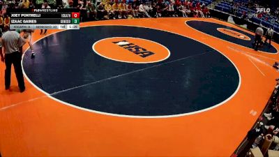 144 lbs Quarterfinals (8 Team) - Joey Pontrelli, Elmhurst (IC Catholic) vs Izaac Gaines, Geneseo