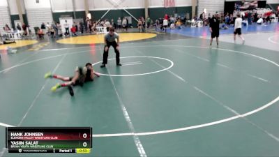 100 lbs Cons. Semi - Hank Johnsen, Elkhorn Valley Wrestling Club vs Yasiin Salat, Bryan Youth Wrestling Club