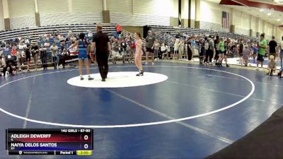 87-90 lbs Cons. Semi - Adleigh DeWerff, IL vs Naiya Delos Santos, KY