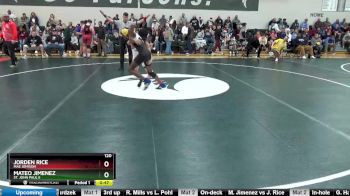 120 lbs 7th Place Match - Mateo Jimenez, St. John Paul II vs Jorden Rice, Mae Jemison