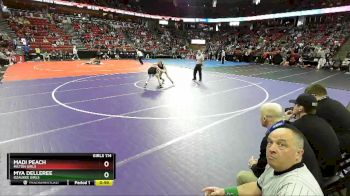 Girls 114 lbs Cons. Semi - Mya Delleree, Ozaukee Girls vs Madi Peach, Milton Girls