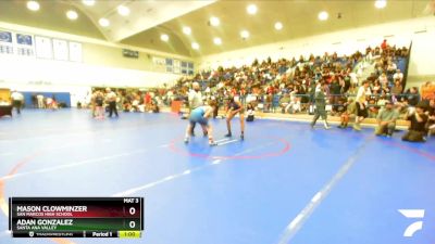 126 lbs Cons. Round 3 - Adan Gonzalez, Santa Ana Valley vs Mason Clowminzer, San Marcos High School