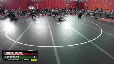 62 lbs Cons. Semi - Broderick Counce, Badger Youth Wrestling Club vs Gunnar Nelson, No Nonsense Wrestling