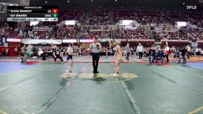 G - 130 lbs Cons. Round 4 - Olivia Bradley, Cut Bank Girls vs Aly Dinardi, Custer Co. (Miles City) Girls