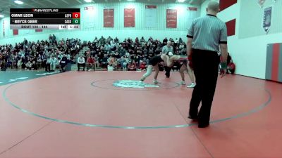 144 lbs Semifinal - Bryce Geer, Canton South vs Omar Leon, Akron Springfield
