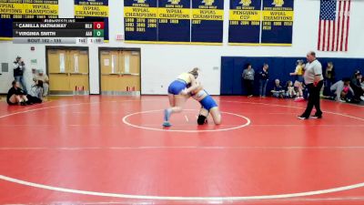 155 lbs Quarterfinal - Camilla Hathaway, Mount Lebanon Hs vs Virginia Smith, Avella Area Hs