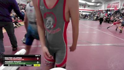 95 lbs Round 3 - Dalton Lilleman, Carrollton Youth Wrestling vs Monroe Mynatt, Harrisonville Youth Wrestling