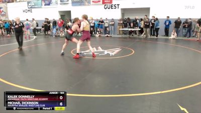 165 lbs Cons. Semi - Kalek Donnelly, Anchorage Youth Wrestling Academy vs Michael Dickinson, Soldotna Whalers Wrestling Club