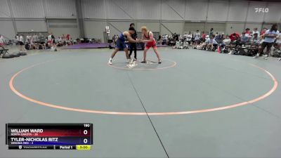 190 lbs 2nd Wrestleback (16 Team) - William Ward, North Dakota vs Tyler-Nicholas Ritz, Virginia Red