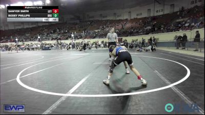 67 lbs Consi Of 16 #2 - Sawyer Smith, Little Axe Takedown Club vs Bodey Phillips, Bristow Elementary Wrestling Club