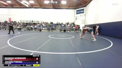 160 lbs Quarterfinal - Shannon Workinger, Unattached vs Johanna Forman, Vanguard