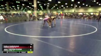 115 lbs Round 3 (8 Team) - Karla Marmolejo, Hawkstyle MX Elite vs Keely Heaton-Custer, Montana Silver