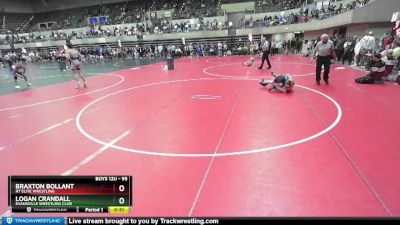 95 lbs Quarterfinal - Braxton Bollant, RT Elite Wrestling vs Logan Crandall, Evansville Wrestling Club