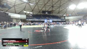 105 lbs Champ. Round 1 - Barrett Connell, Tahoma Jr. Bears Wrestling Club vs Clive Seubert, Snoqualmie Valley Wrestling Club