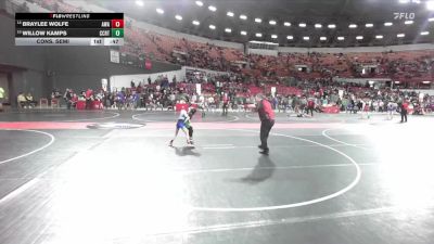 55 lbs Cons. Semi - Willow Kamps, Coleman Youth Wrestling vs Braylee Wolfe, Askren Wrestling Academy